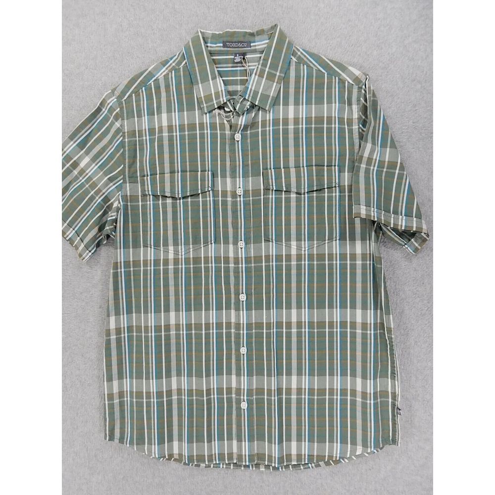 Horny Toad Green Plaid Casual Button Down Shirt